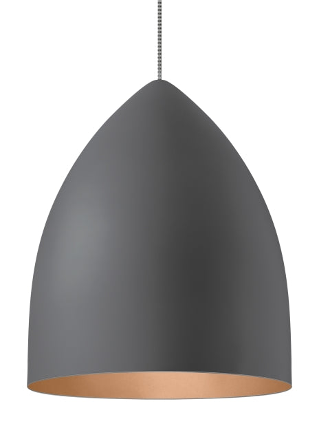 Tech Lighting Signal Grande Rubberized Gray/Copper Pendant by Visual Comfort