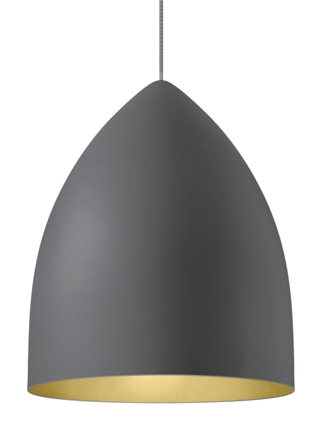 Tech Lighting Signal Grande Rubberized Gray/Gold Pendant by Visual Comfort